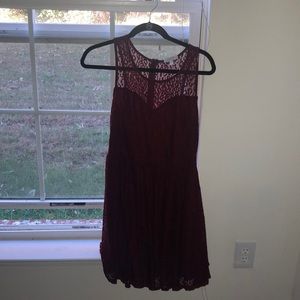 Burgundy lace dress